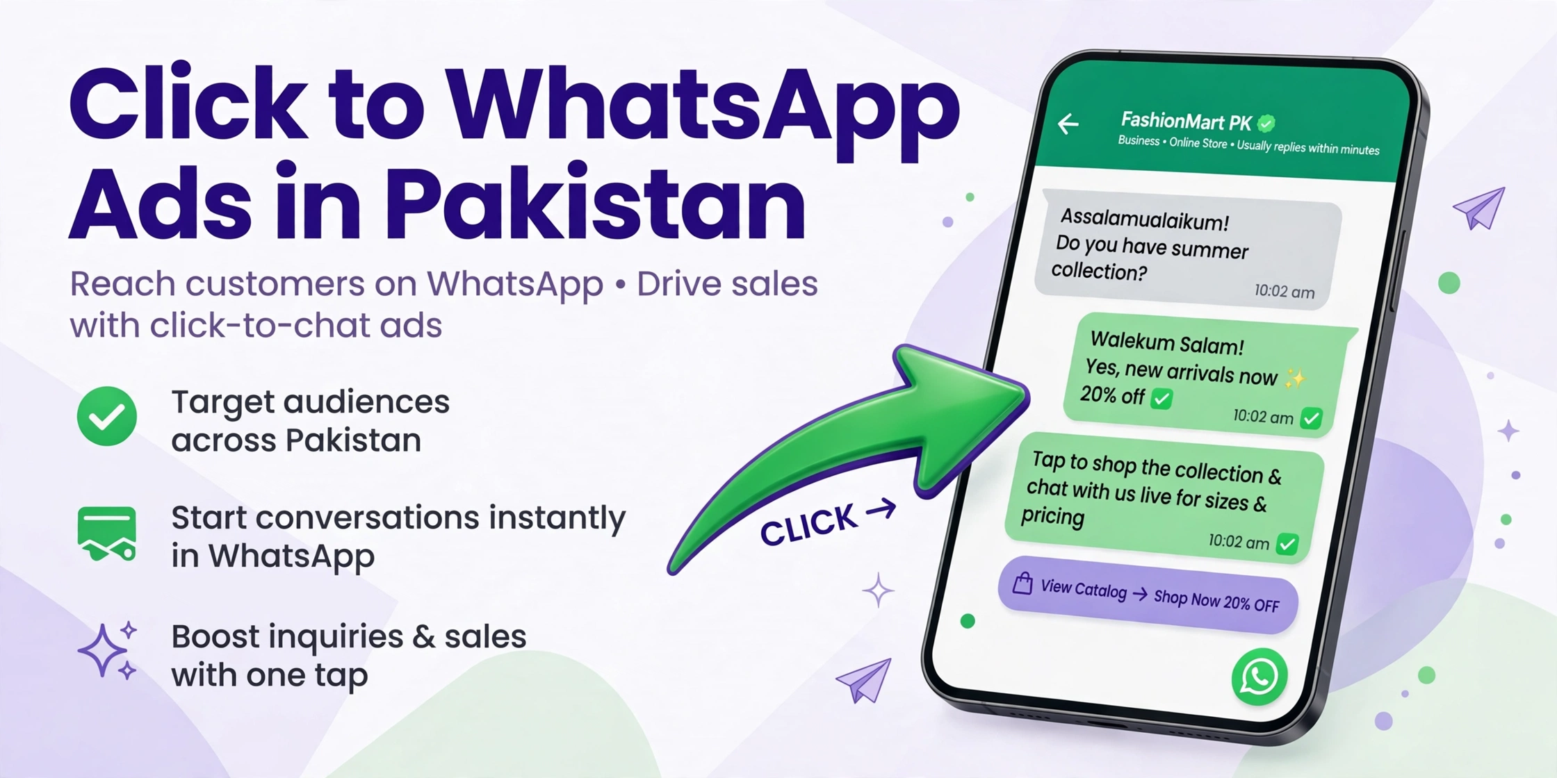 click to whatsapp ads pakistan