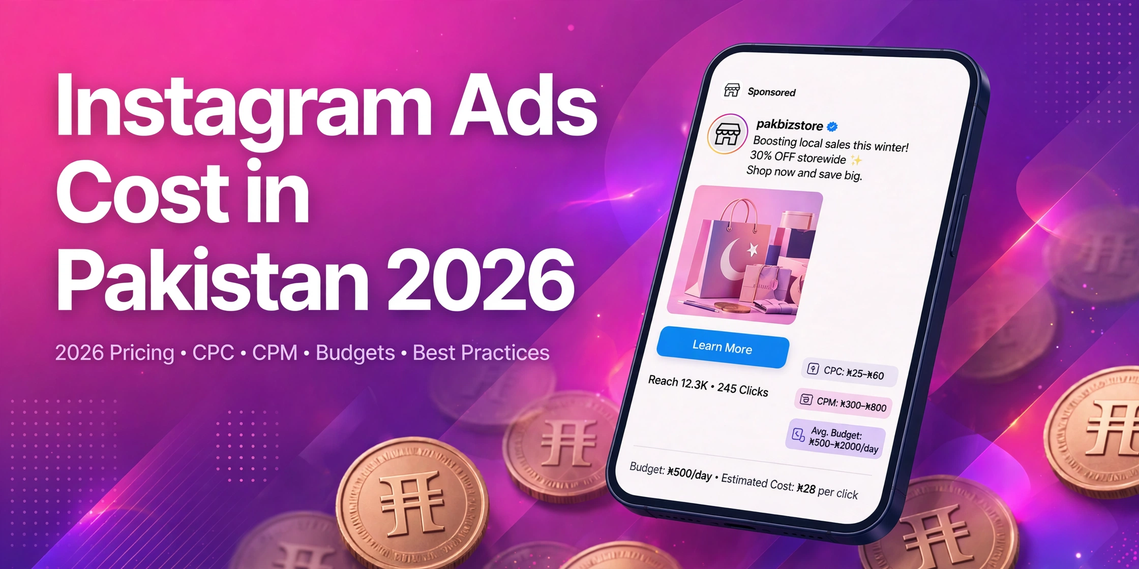 Instagram ads cost in Pakistan 2026 pricing guide banner
